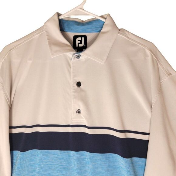 FootJoy FJ Polo Shirt Mens XL Blue Performance Short Sleeve Golfer Logo Outdoor - Picture 3 of 11
